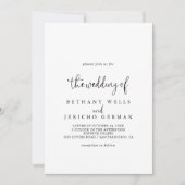De kalligrafie Elegant Script Wedding van Kaart (Voorkant)