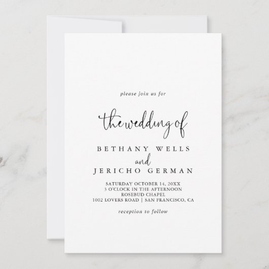 De kalligrafie Elegant Script Wedding van  Kaart (Voorkant)