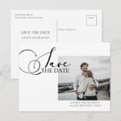 De Kalligrafie van de Foto van het huwelijk sparen Aankondigingskaart (Voorkant / Achterkant)
