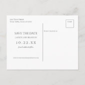 De Kalligrafie van de Foto van het huwelijk sparen Aankondigingskaart (Achterkant)