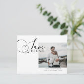 De Kalligrafie van de Foto van het huwelijk sparen Aankondigingskaart (Staand voorkant)