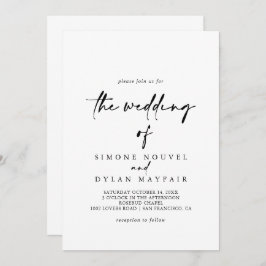 De kalligrafie van de moderne legante bruiloft  kaart