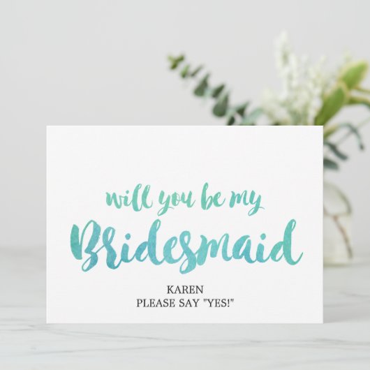 De kalligrafie van de waterverf zal u mijn Bridesm Kaart (Staand voorkant)