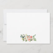 De kalligrafie verandert de Datum roze Floral Kaar Save The Date (Achterkant)