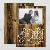 De kalligrafische typografie houten Groupon van Feestdagenkaart (Voorkant / Achterkant)