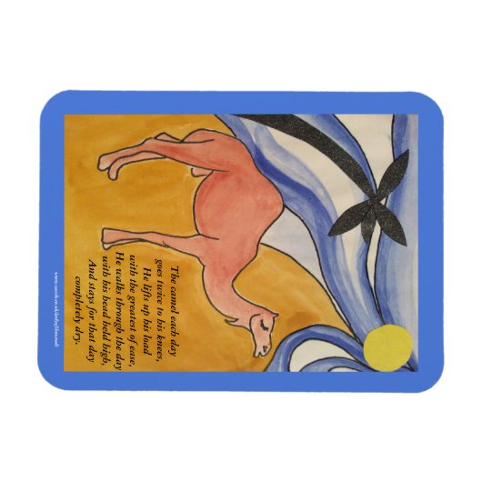 De kameelgedicht magnet (blauw) magneet (Horizontaal)