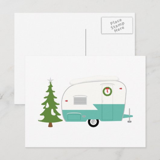 De Kampeerauto van Kerstmis Feestdagenkaart (Voorkant / Achterkant)