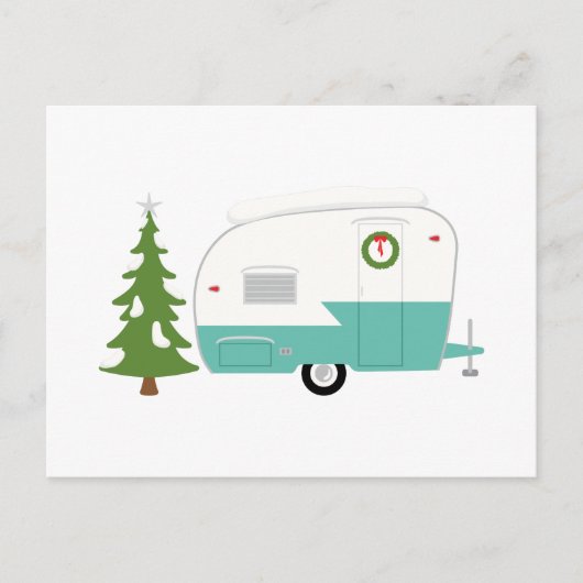 De Kampeerauto van Kerstmis Feestdagenkaart (Voorkant)