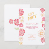 De kamperfoelie bloeit de Verjaardag van de Zomer Kaart (Voorkant / Achterkant)