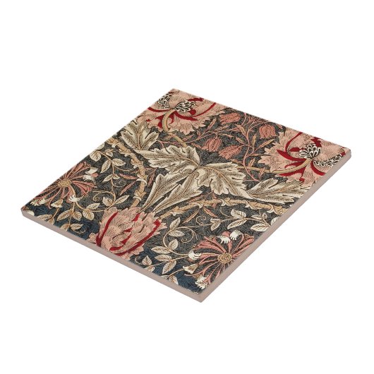 De Kamperfoelie van William Morris Tegeltje (Zijkant)