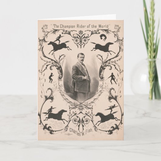 De kampioen rijder van de wereld, Charles W. Fish. Kaart (Voorkant)
