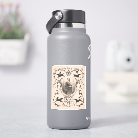 De kampioen rijder van de wereld, Charles W. Fish. Sticker (HydroFlask)