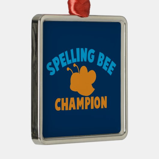 De Kampioen van de Bij van de spelling Metalen Ornament (Rechts)
