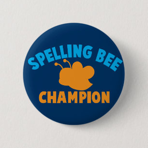 De Kampioen van de Bij van de spelling Ronde Button 5,7 Cm