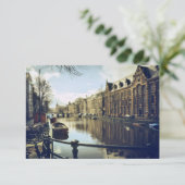 De Kanalen van Amsterdam in de stad Bedankkaart (Staand voorkant)