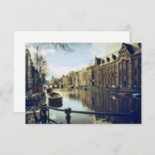 De Kanalen van Amsterdam in de stad Bedankkaart (Voorkant / Achterkant)