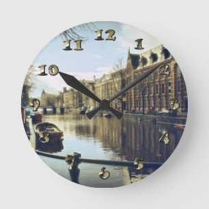 De Kanalen van Amsterdam in de stad Ronde Klok