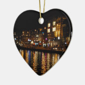 De Kanalen van Amsterdam van 's nachts Keramisch Ornament (Links)