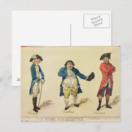 De kandidaten van de rivaliteit briefkaart (Voorkant / Achterkant)