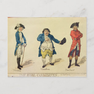 De kandidaten van de rivaliteit briefkaart