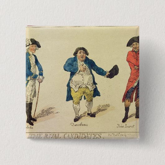 De kandidaten van de rivaliteit vierkante button 5,1 cm (Voorkant)