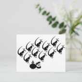 De kangoeroe sprong over de hippo briefkaart (Staand voorkant)