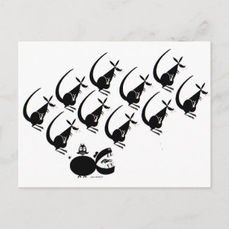 De kangoeroe sprong over de hippo briefkaart