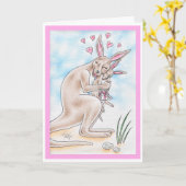 De Kangoeroe van het moederdag Kaart (Gele Bloem)