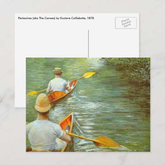 De kano's, Perissoires van Gustave Caillebotte Briefkaart (Voorkant / Achterkant)
