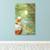 De kano's, Perissoires van Gustave Caillebotte Canvas Afdruk (Insitu (Houten vloer))