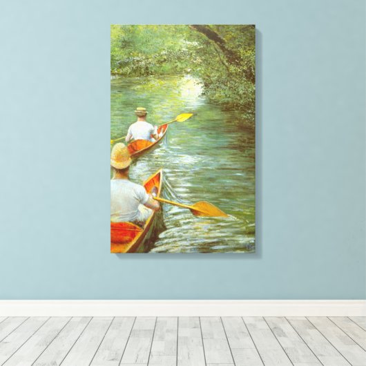 De kano's, Perissoires van Gustave Caillebotte Canvas Afdruk (Insitu (Houten vloer))