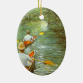 De kano's, Perissoires van Gustave Caillebotte Keramisch Ornament (Achterkant)