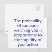 De kans dat iemand je volgt is briefkaart (Voorkant / Achterkant)