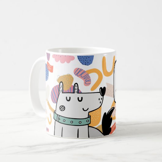 De kans is groot dat er hier hondenhaar in zit koffiemok (Voorkant links)