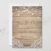 De kant, de textuur van het Hout, de hoogten van h Save The Date (Voorkant)