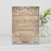 De kant, de textuur van het Hout, de hoogten van h Save The Date (Staand voorkant)