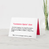 De Kantonese Kleurrijke Schoen van de Opera Kaart (Achterkant)