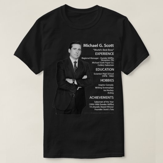 De Kantoor Michael Scott Resume  T-shirt (Design voorkant)
