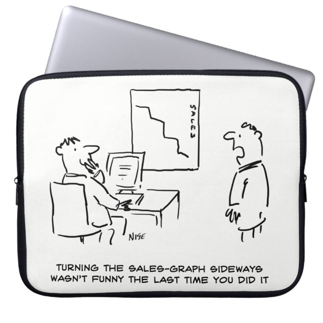 De kantoor Verkoopgrafiek draaide de idealen om. G Laptop Sleeve (Voorkant)
