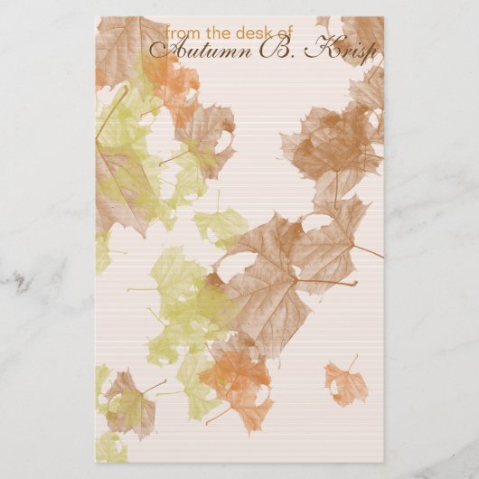de KANTOORBEHOEFTEN "van herfstbladeren" Briefpapier (Voorkant)