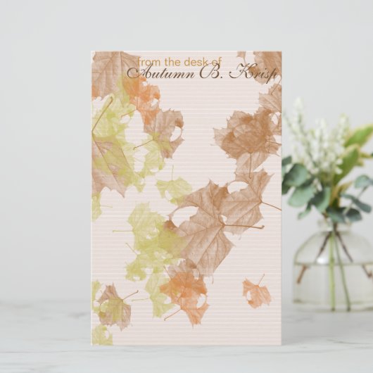 de KANTOORBEHOEFTEN "van herfstbladeren" Briefpapier (Staand voorkant)