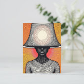 De Kap Dame Met De Lampenkap Briefkaart (Staand voorkant)