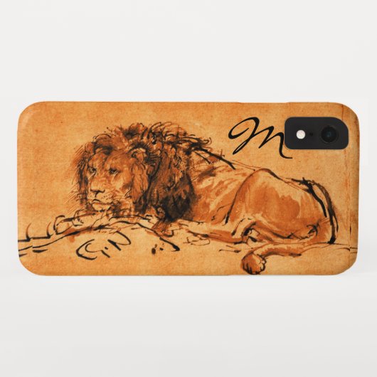 DE KAP LEEUW LIGGEND, Oranje, Zwart Monogram Case-Mate iPhone Case (Achterkant (horizontaal))