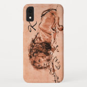 DE KAP LEEUW LIGGEND, Roze, Zwarte Monogram Case-Mate iPhone Case (Achterkant)