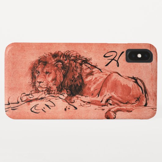 DE KAP LEEUW LIGGEND, Roze, Zwarte Monogram Case-Mate iPhone Case (Achterkant (horizontaal))