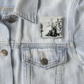 De kapegrace van het gezin vierkante button 5,1 cm (In situ)