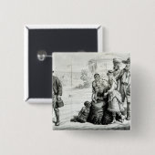 De kapegrace van het gezin vierkante button 5,1 cm (Voorkant /achterkant)