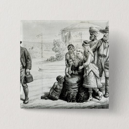 De kapegrace van het gezin vierkante button 5,1 cm (Voorkant)