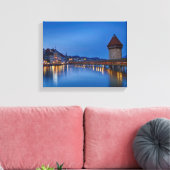 De Kapelbrug in Luzern Canvas Afdruk (Insitu (Woonkamer))