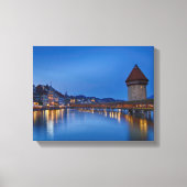 De Kapelbrug in Luzern Canvas Afdruk (Voorkant)